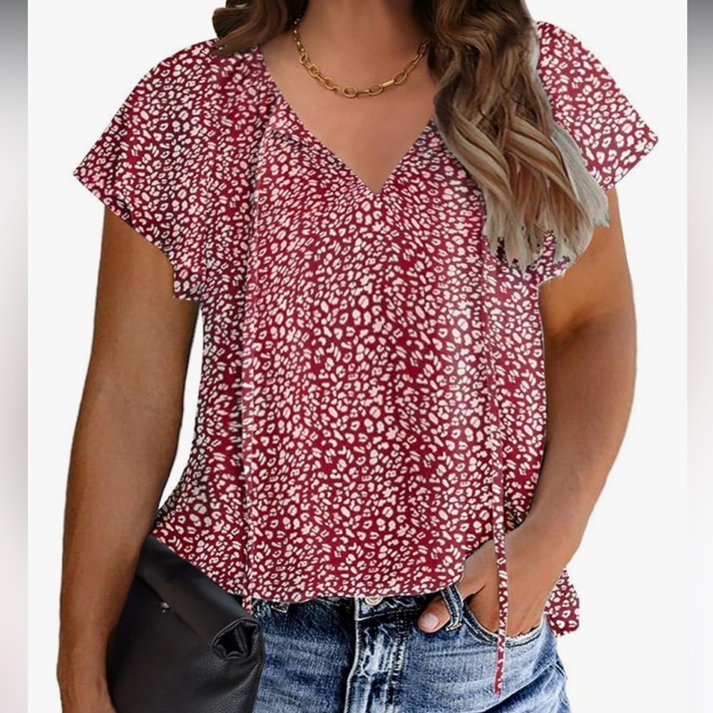 In’voland women’s red leopard print top